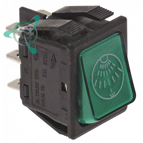 Выключатель (кнопка зелёная) 2CO 250В ополаскивание 130408 для Comenda B41/B42