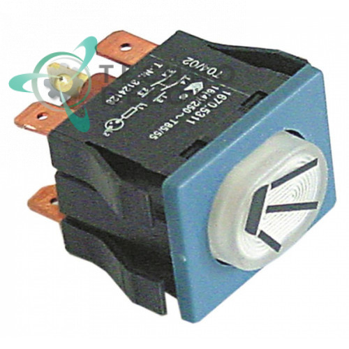 Кнопка ополаскивания (30x22мм 2NO/лампа 250В) 3124128 для Winterhalter GS14, GS14E, GS15 и др.