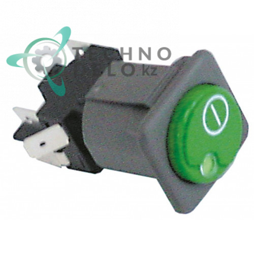 Кнопка ON-OFF зелёная 2CO 250В 130460 для посудомоечной машины Comenda, Hoonved, Mareno