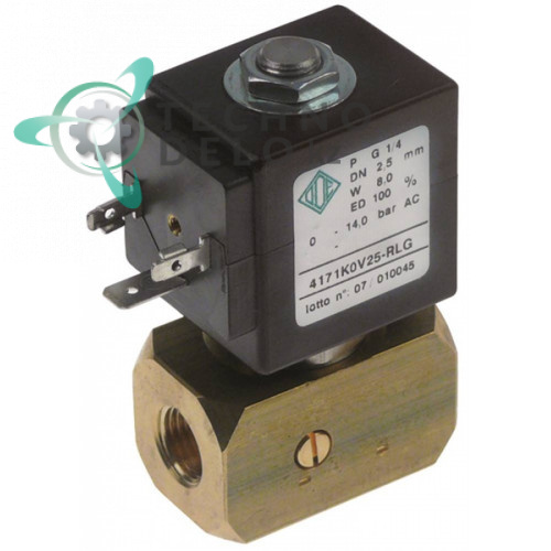 Клапан электромагнитный ODE-4171-ZA 1/4 L44мм 220-230В 367920 для кофемашины Conti Club и др.