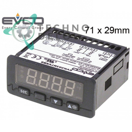 Контроллер EVCO EVK203N7VXBS 71x29мм 230VAC датчик NTC/PTC 3 реле 3048060 3096600 3106300 для Angelo-Po, Polaris, SAGI и др.