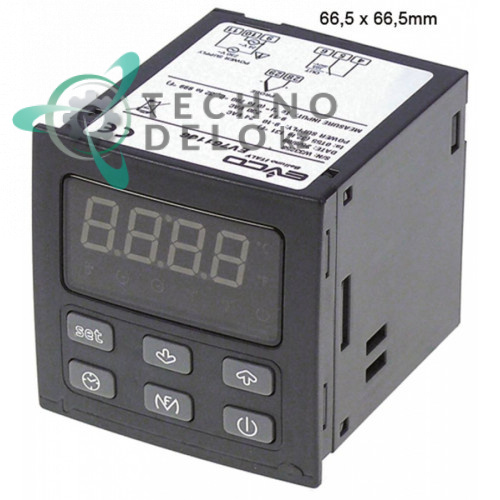 Контроллер EVCO EV7611 66,5x66,5мм 24/230VAC датчик TC(J) 1 реле IP54 диапазон 0 до +700°C