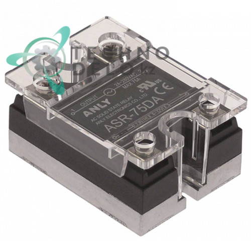 Реле твердотельное Anly ASR-75DA 1 фаза 75A 24-280V/4-32VDC 47,5x43мм для оборудования HoReCa и др.