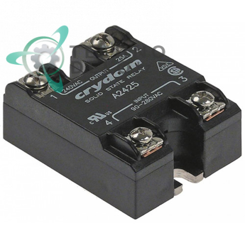 Реле полупроводниковое Crydom A2425 1 фаза 25 A 240 V 90-280 VAC 57x44,6 мм RL-3736 для печи Alto Shaam и др.